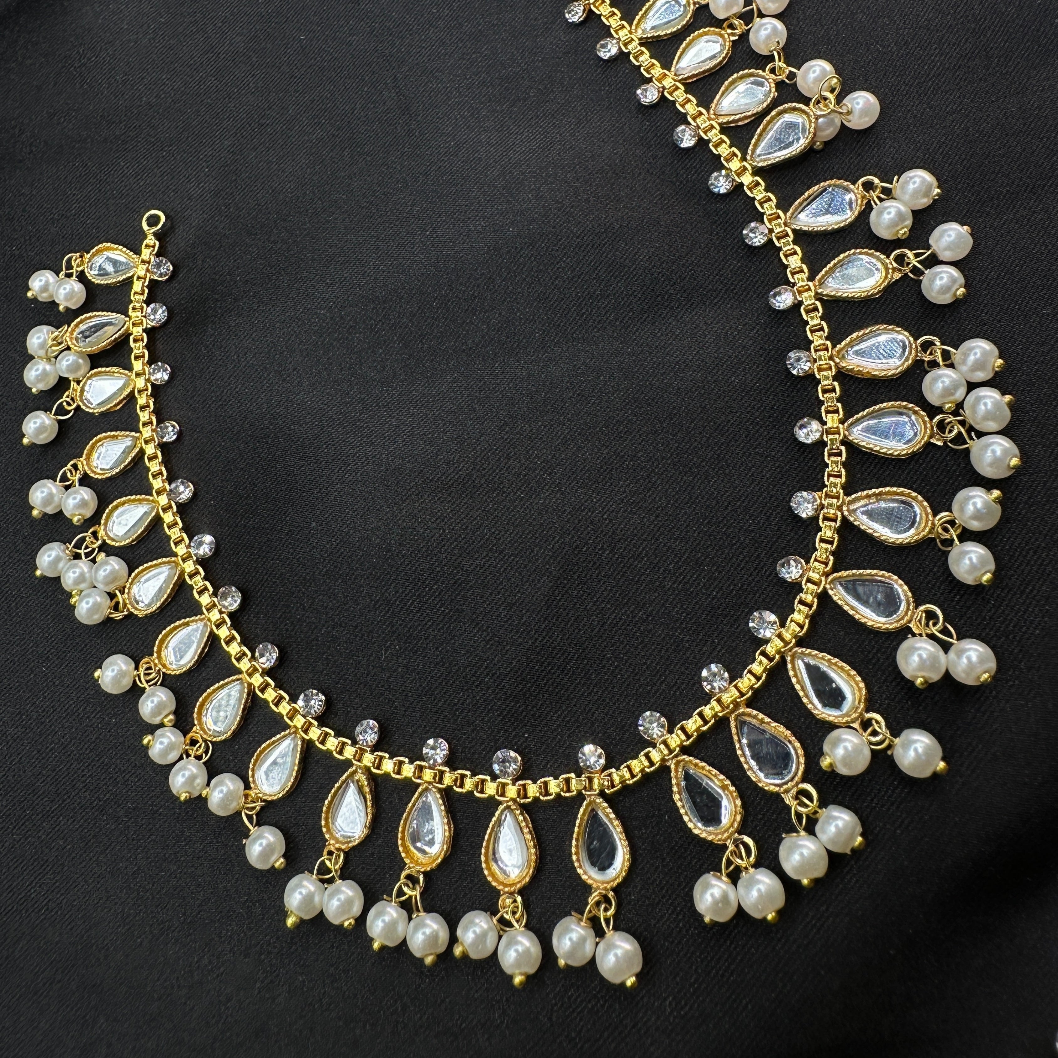 Royal Pearl Kundan Payal