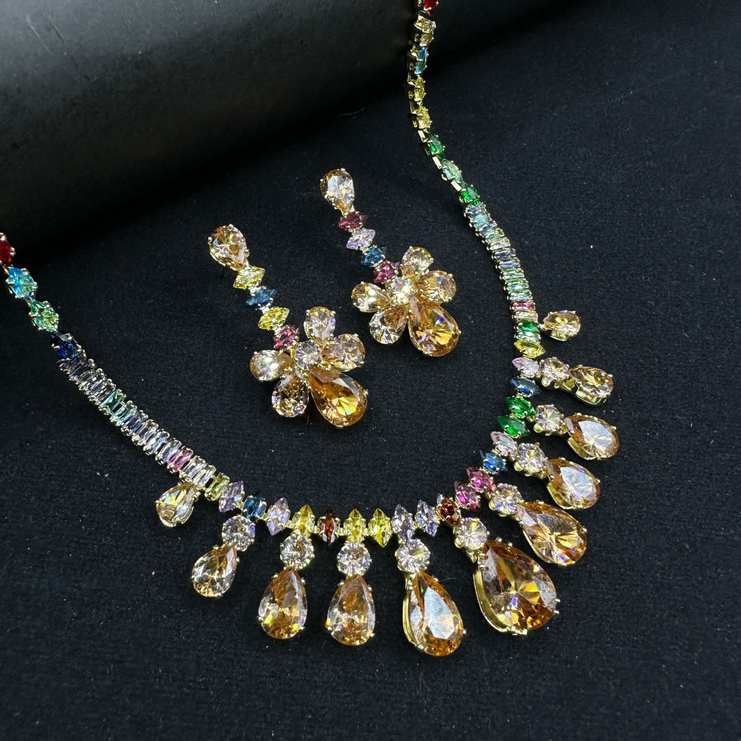Golden Aurora Drop Necklace