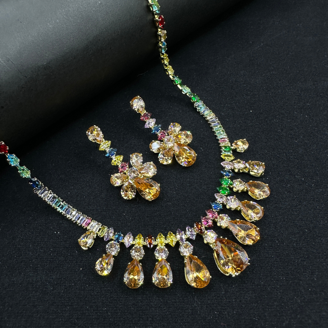 Golden Aurora Drop Necklace