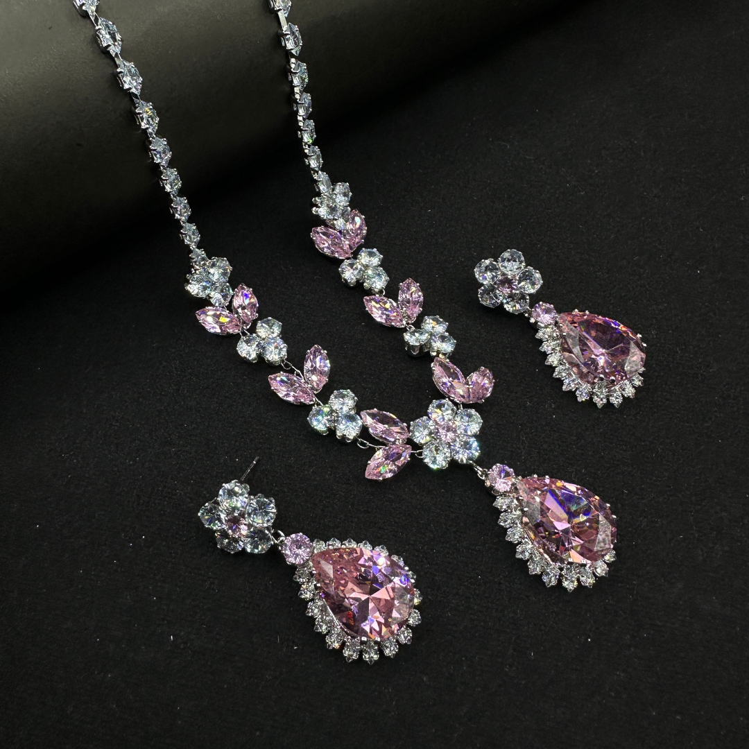 Crystal Blush Bloom Necklace