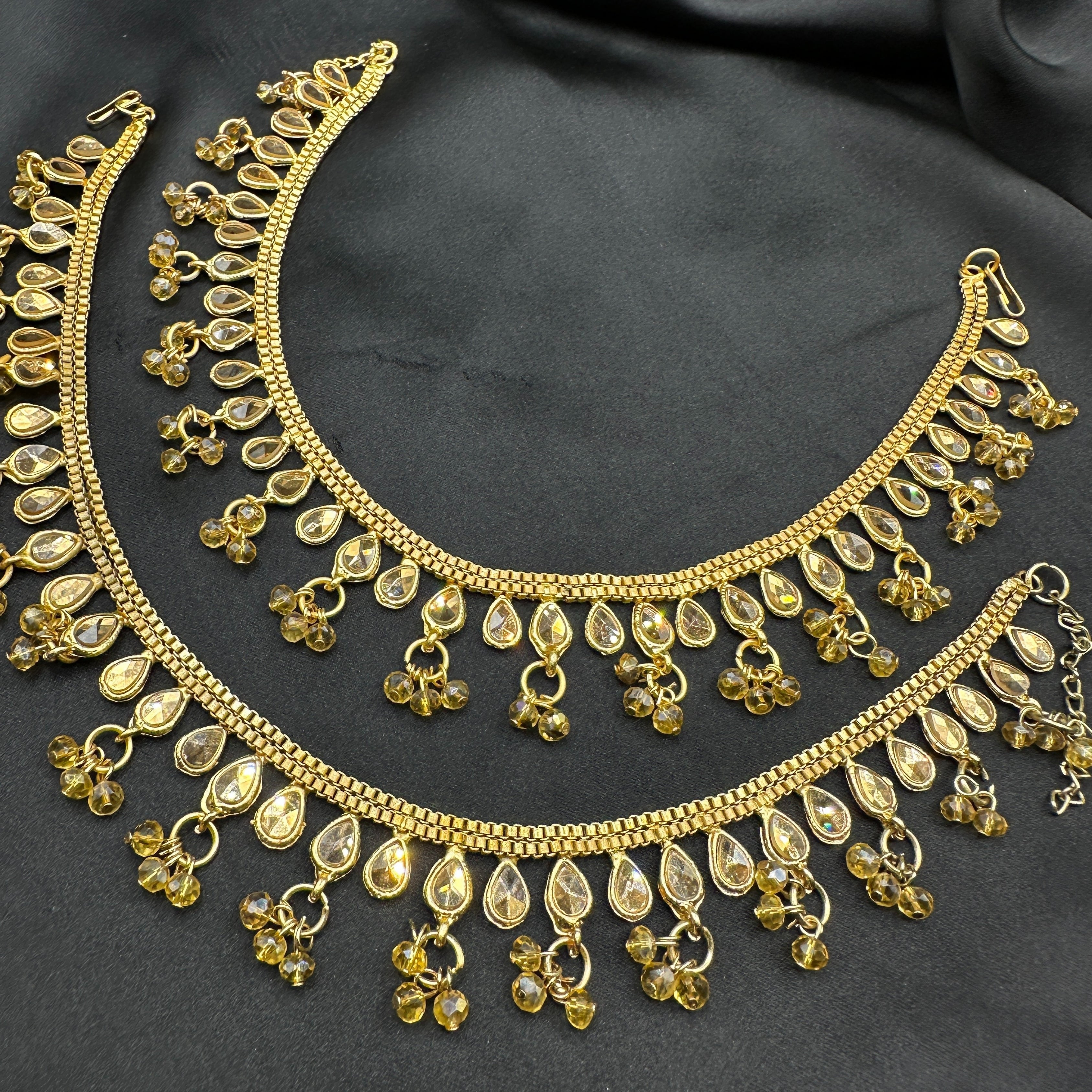 Golden Kundan Blossom Payal