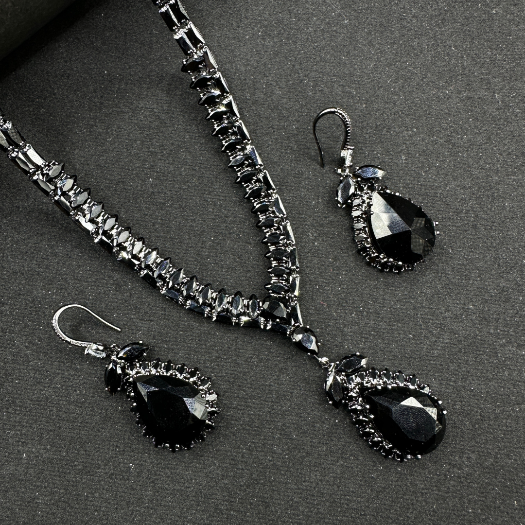 Midnight Obsidian Drop Necklace