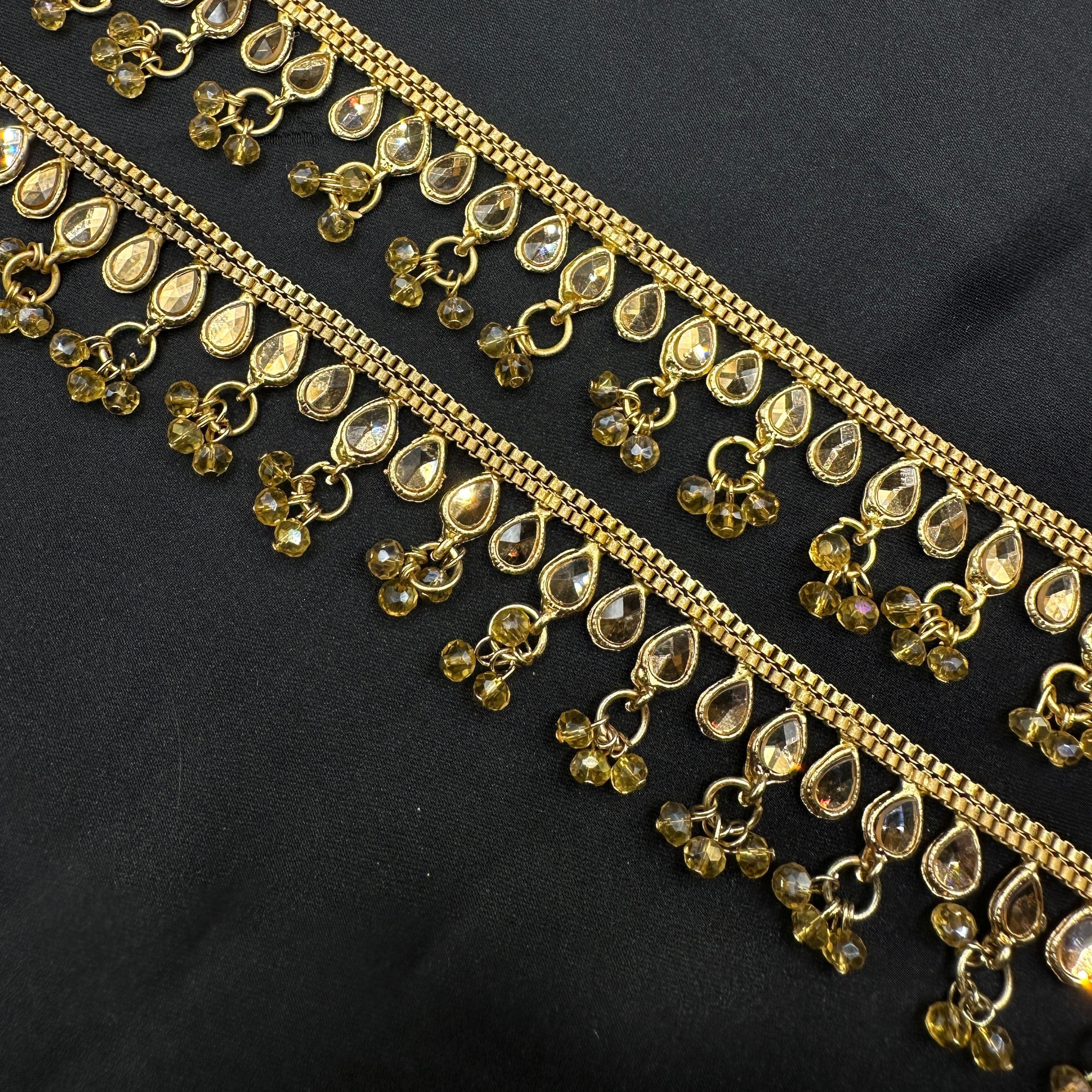 Golden Kundan Blossom Payal
