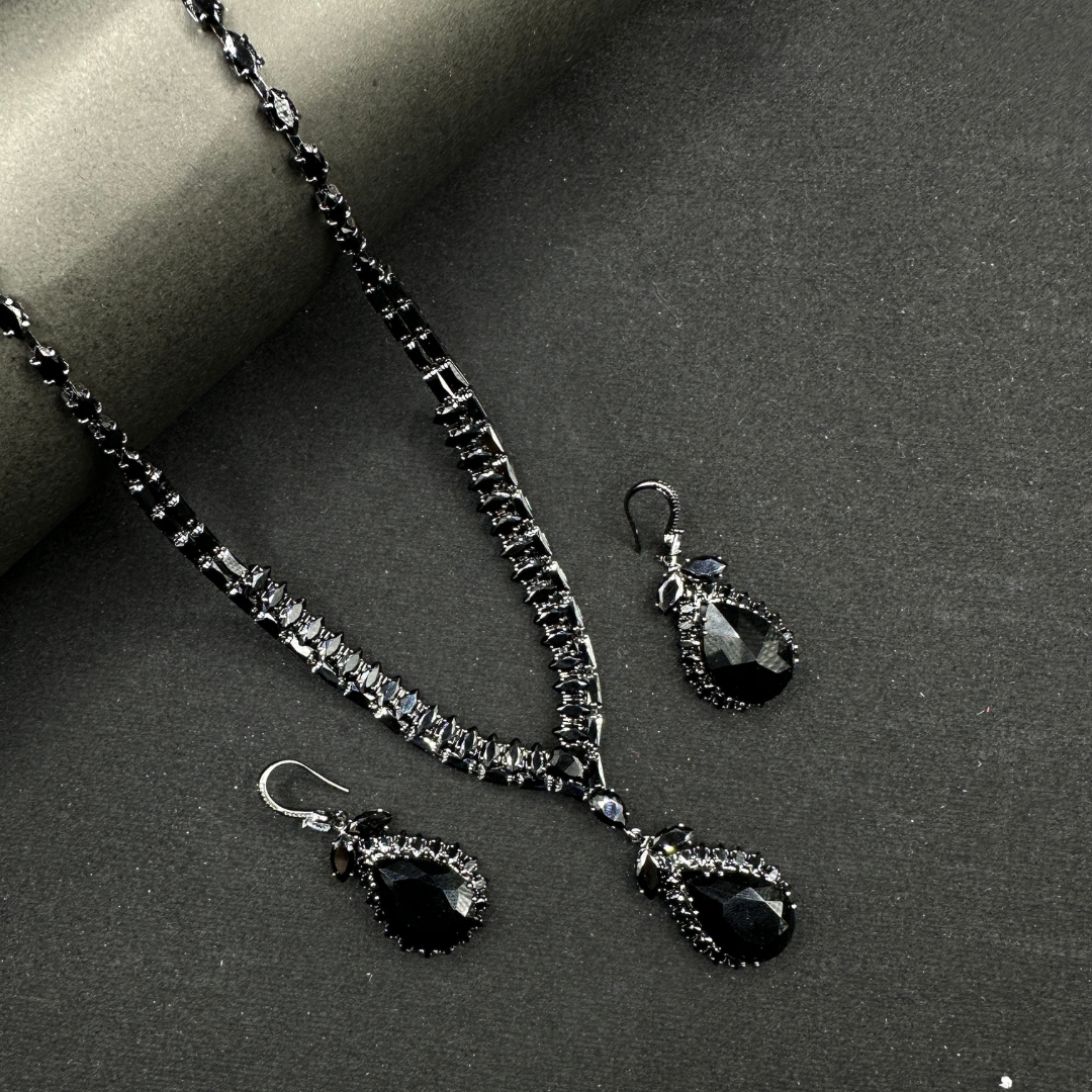Midnight Obsidian Drop Necklace