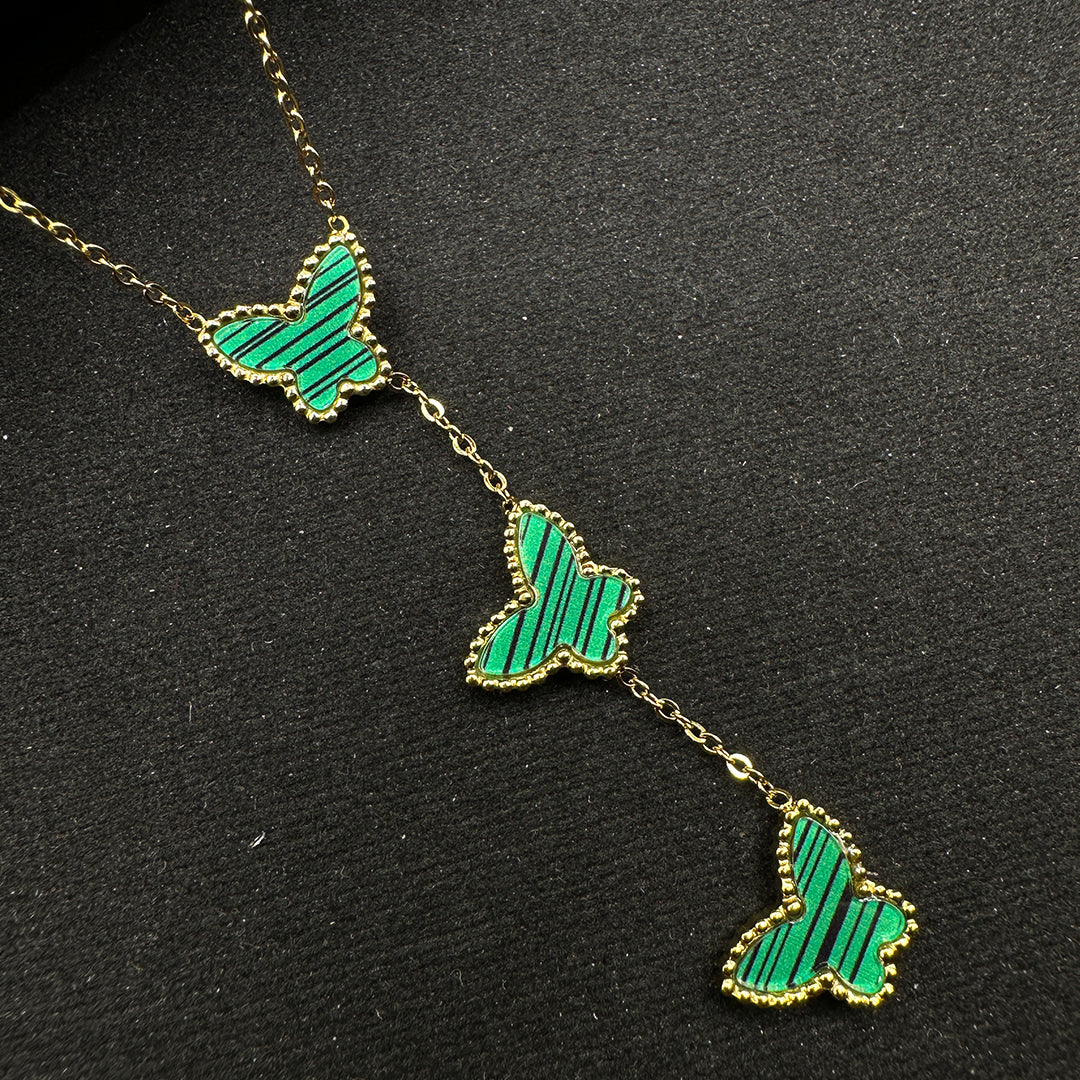 Emerald Flutter Butterfly Necklace
