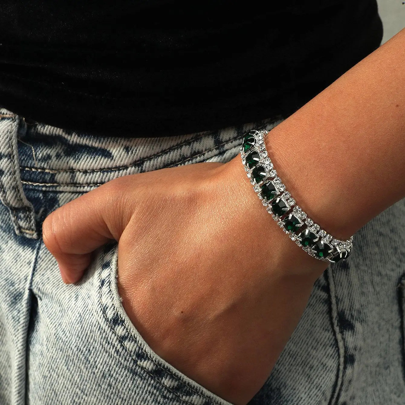 Rhinestone Zircon Open Cuff Elegant Luxury Chic Bracelet